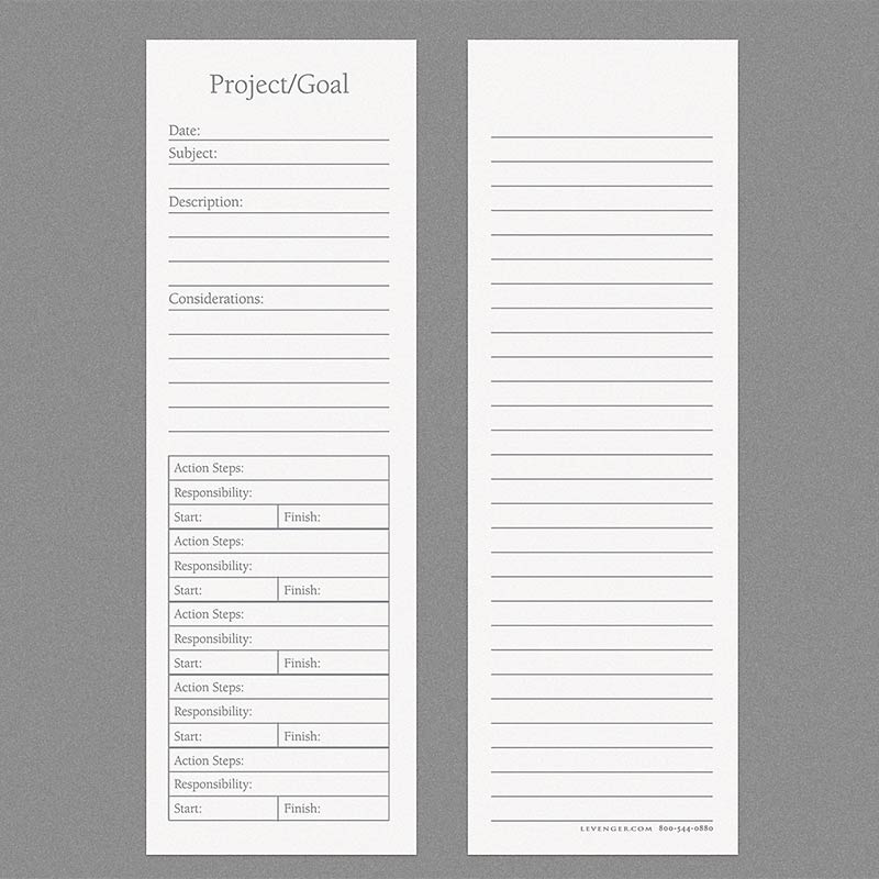 Levenger Special Request Project Planner Bookmark Cards (Set of 100)